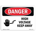 Signmission Safety Sign, OSHA Danger, 5" Height, 7" Width, High Voltage Keep Away, Landscape, D-57-L-1344 OS-DS-D-57-L-1344